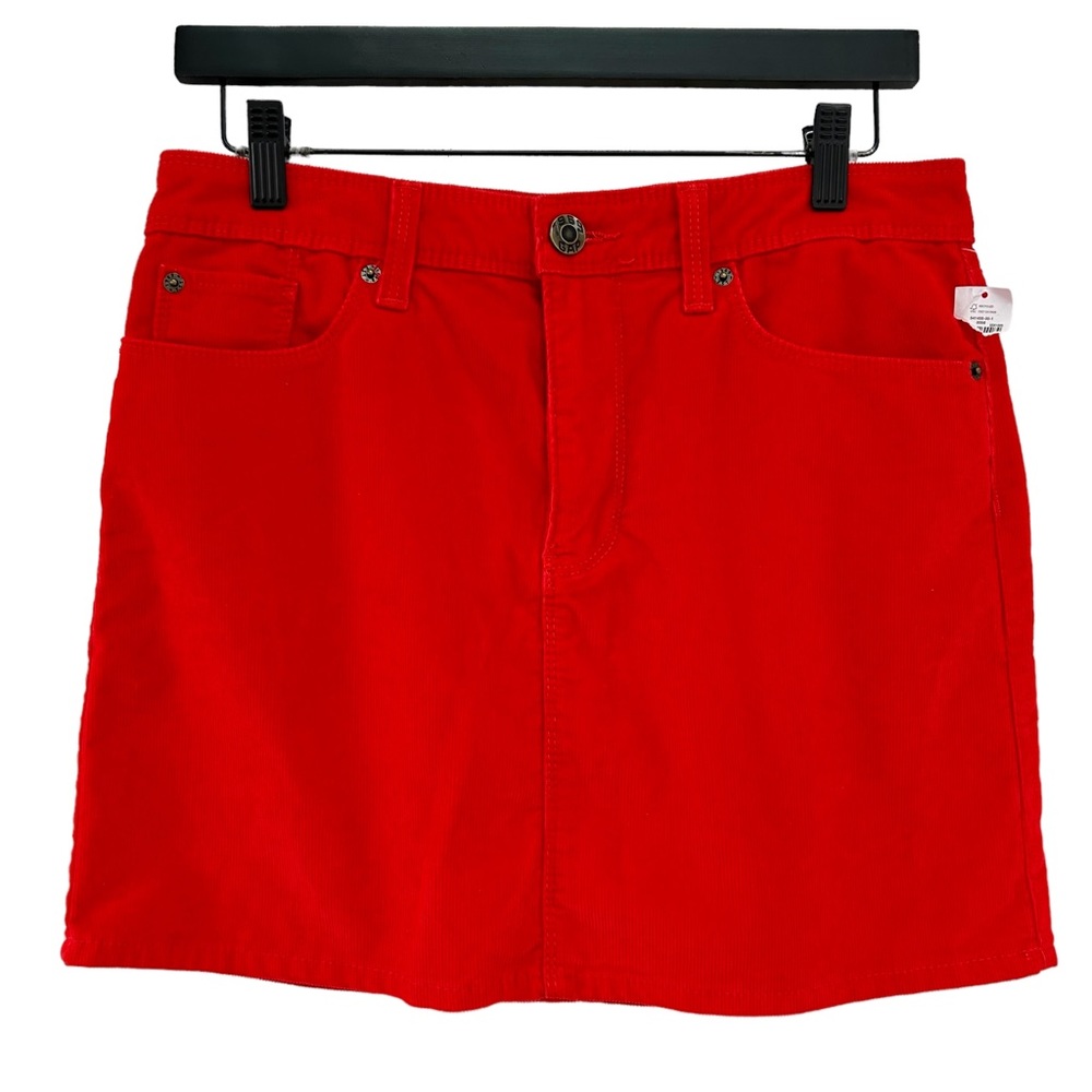 GAP Red Corduroy Stretch Mini Skirt NEW 8/29